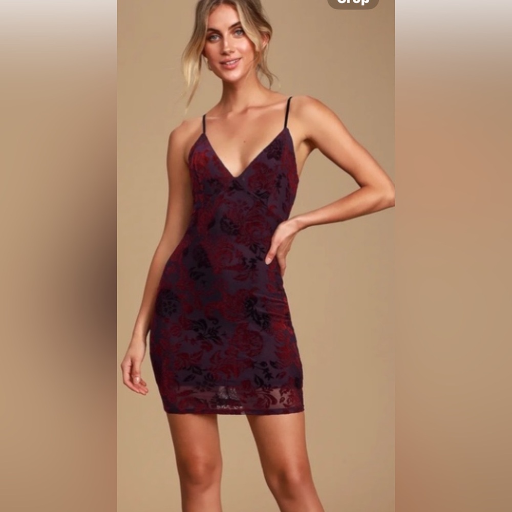 Privy Burgundy and Purple Floral Slip Dress